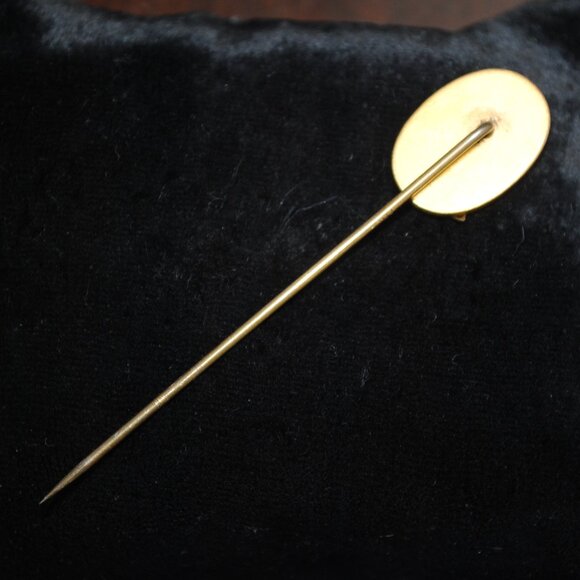 Antique F.M. Co. Stick Pin with Brass Leaf Detail - Picture 6 of 9